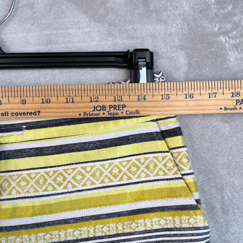 Boho Shorts Tassels 00 S Ann Taylor Loft Yellow Striped Festival Beachy Coastal - Picture 7 of 10